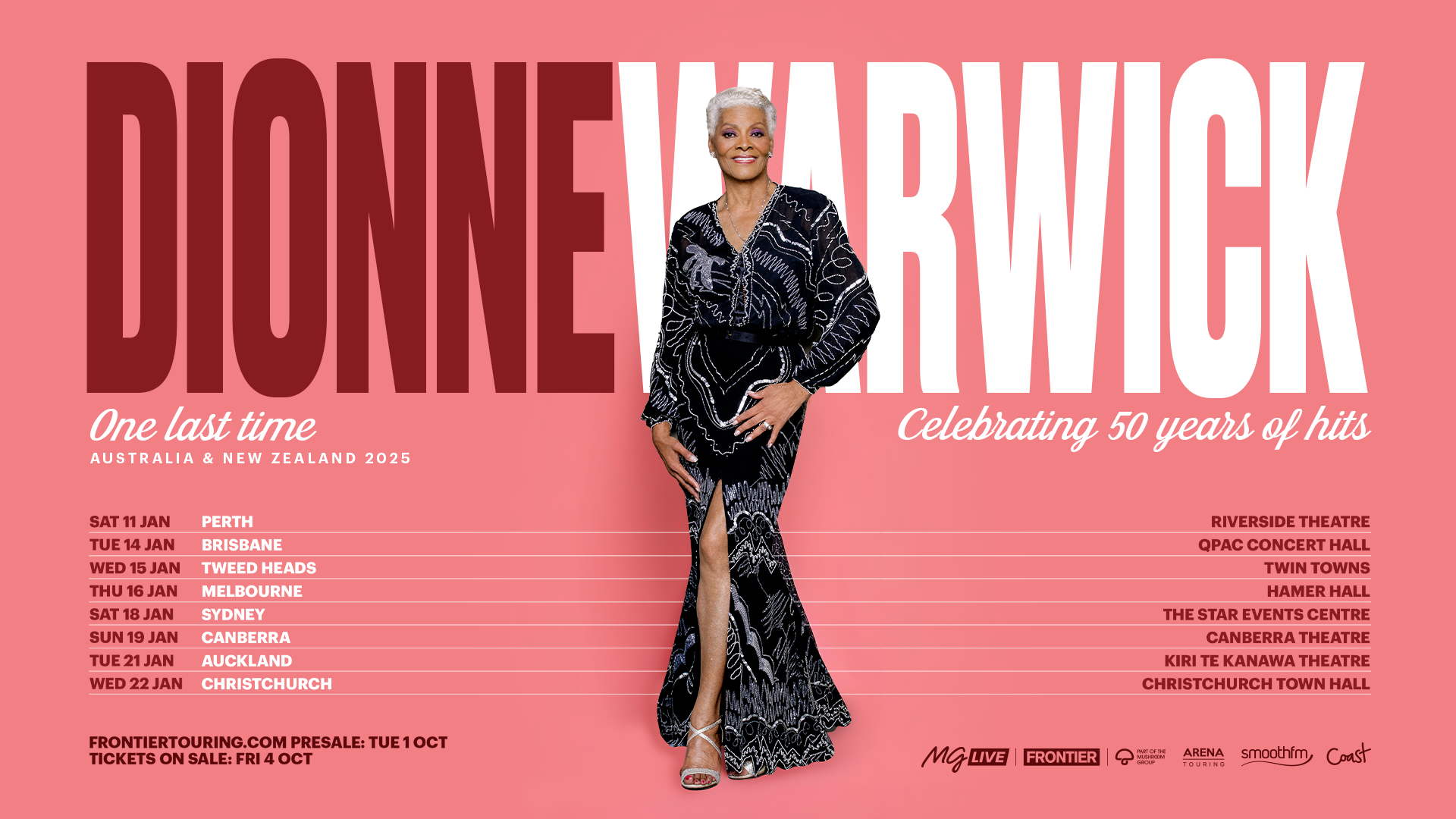 DIONNE WARWICK LEGENDARY SONGSTRESS RETURNS TO AUSTRALIA AND NEW